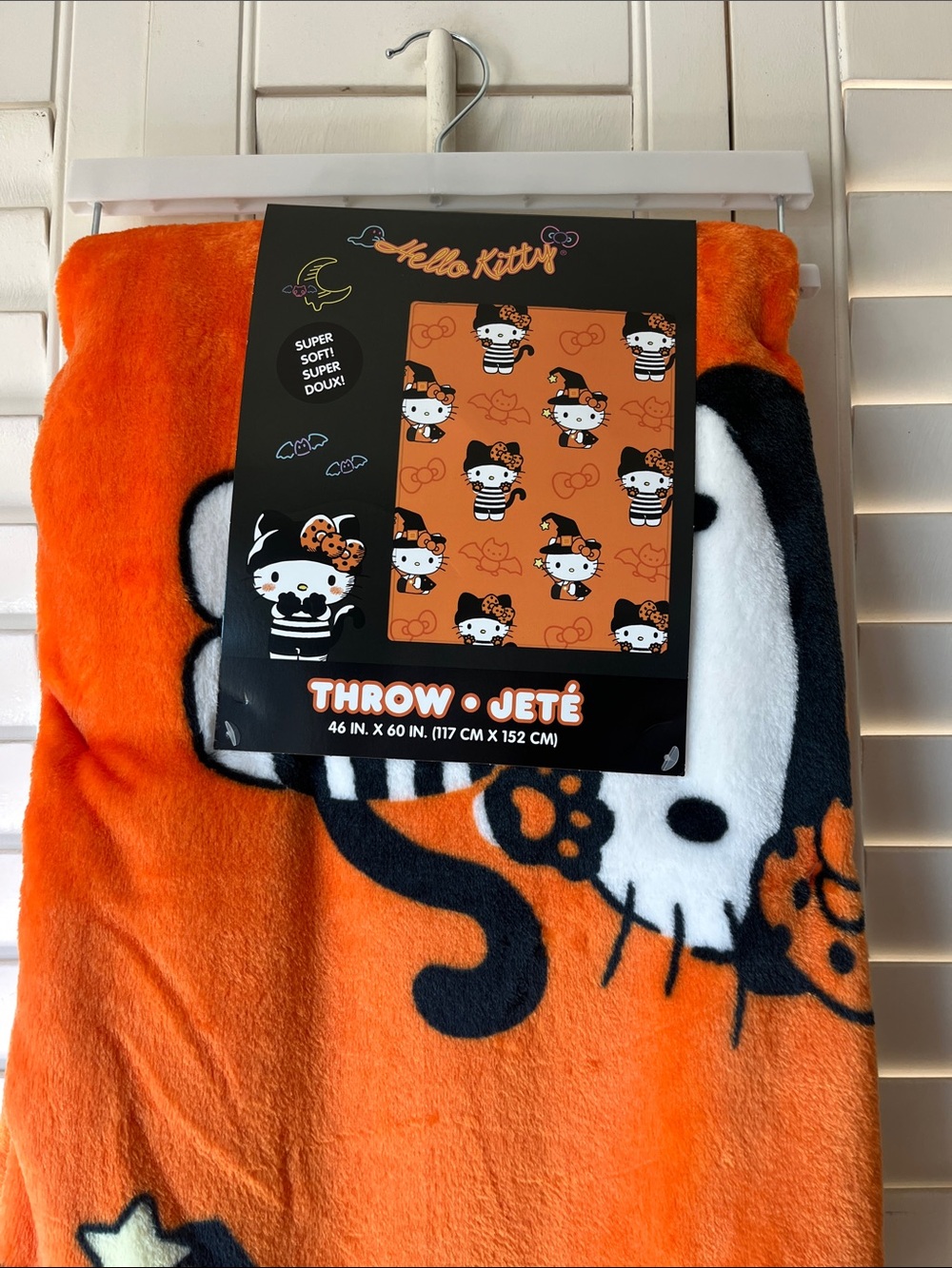 🎃 NWT Hello Kitty Halloween Orange Throw Blanket 46x60 Sanrio Witch 👻